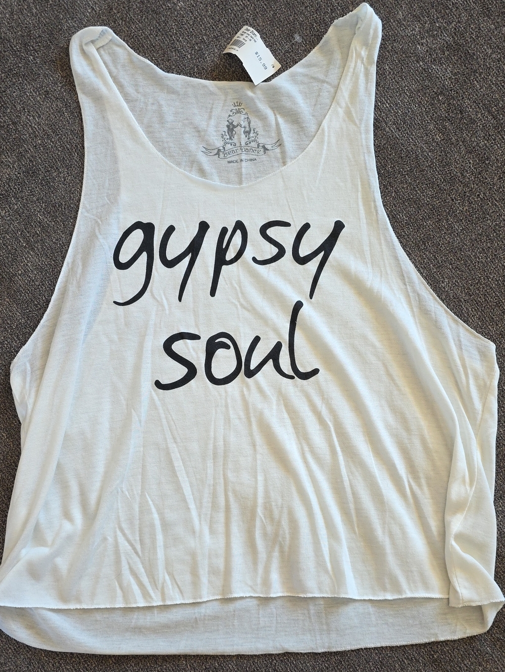 Gypsy Soul Women's White Graphic Tank Top Country Cowgirl Boutique Tank Top
